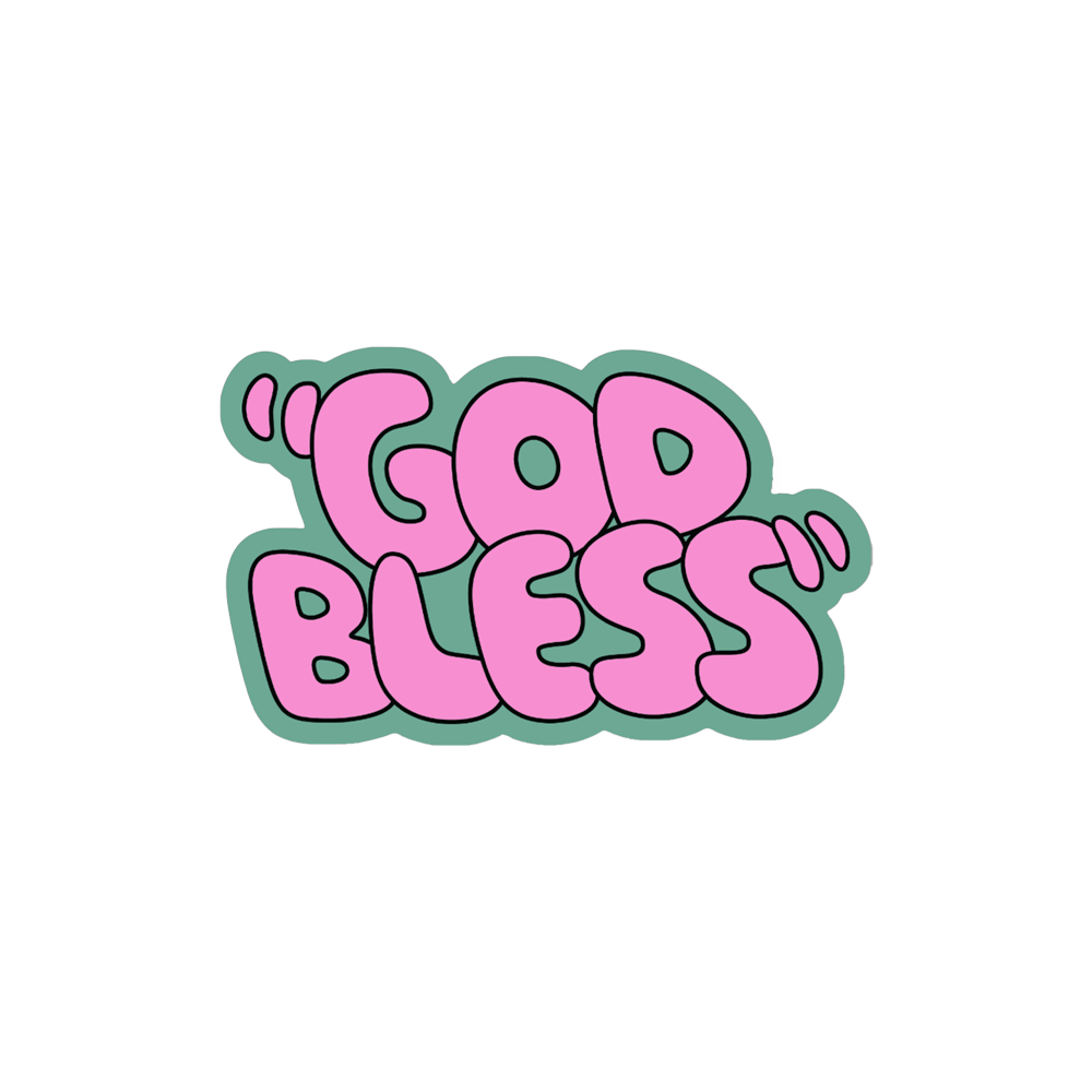 God Bless Sticker - Pink