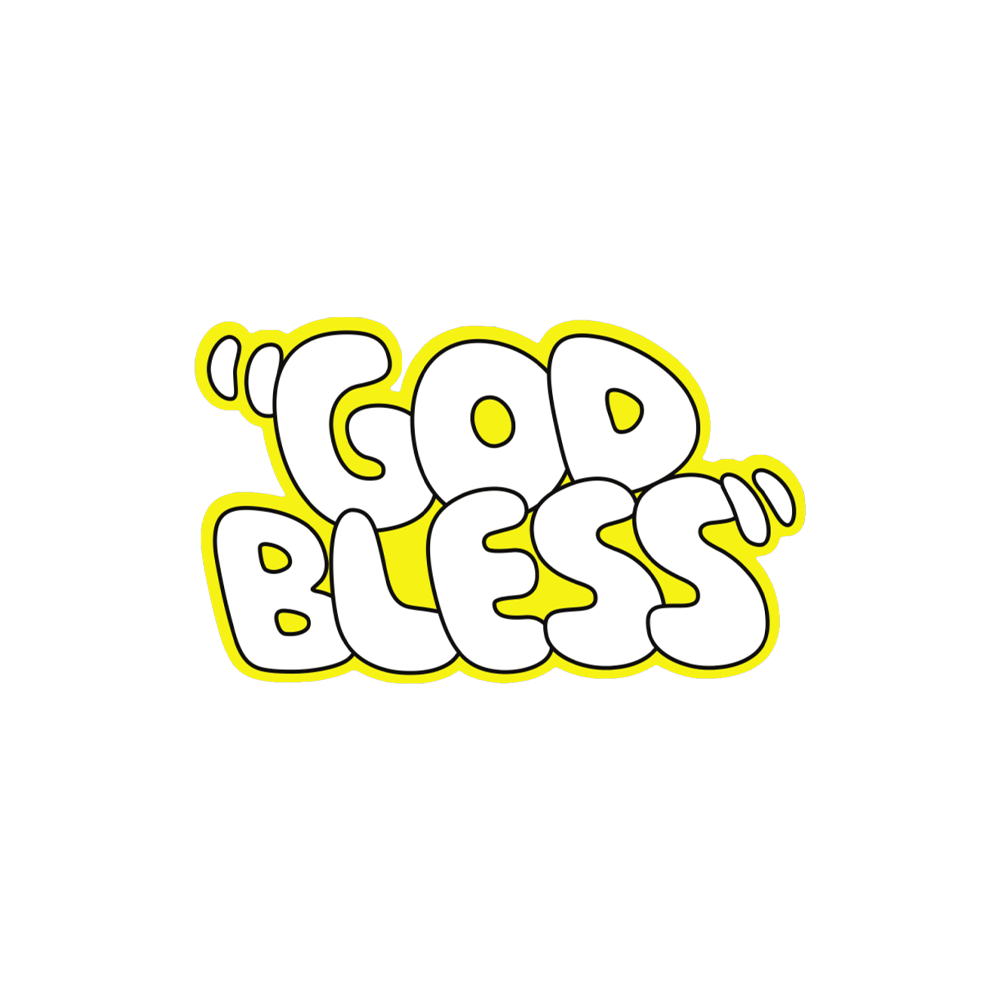 God Bless Sticker - Yellow